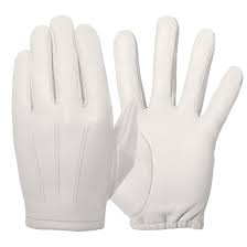GLOVES LEATHER WHITE LINED